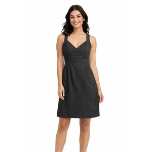 Rebecca Taylor Womens Wool Blend V-Neck Sheath Dress Charcoal‎ Grey Size 6